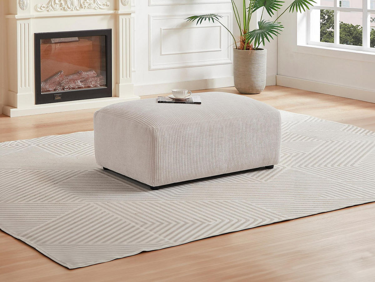 SITZHOCKER - 1 Person - Samt, Stoff - Beige - TIRONO - Beige, Textil (99/46/66cm) - Vente-Unique