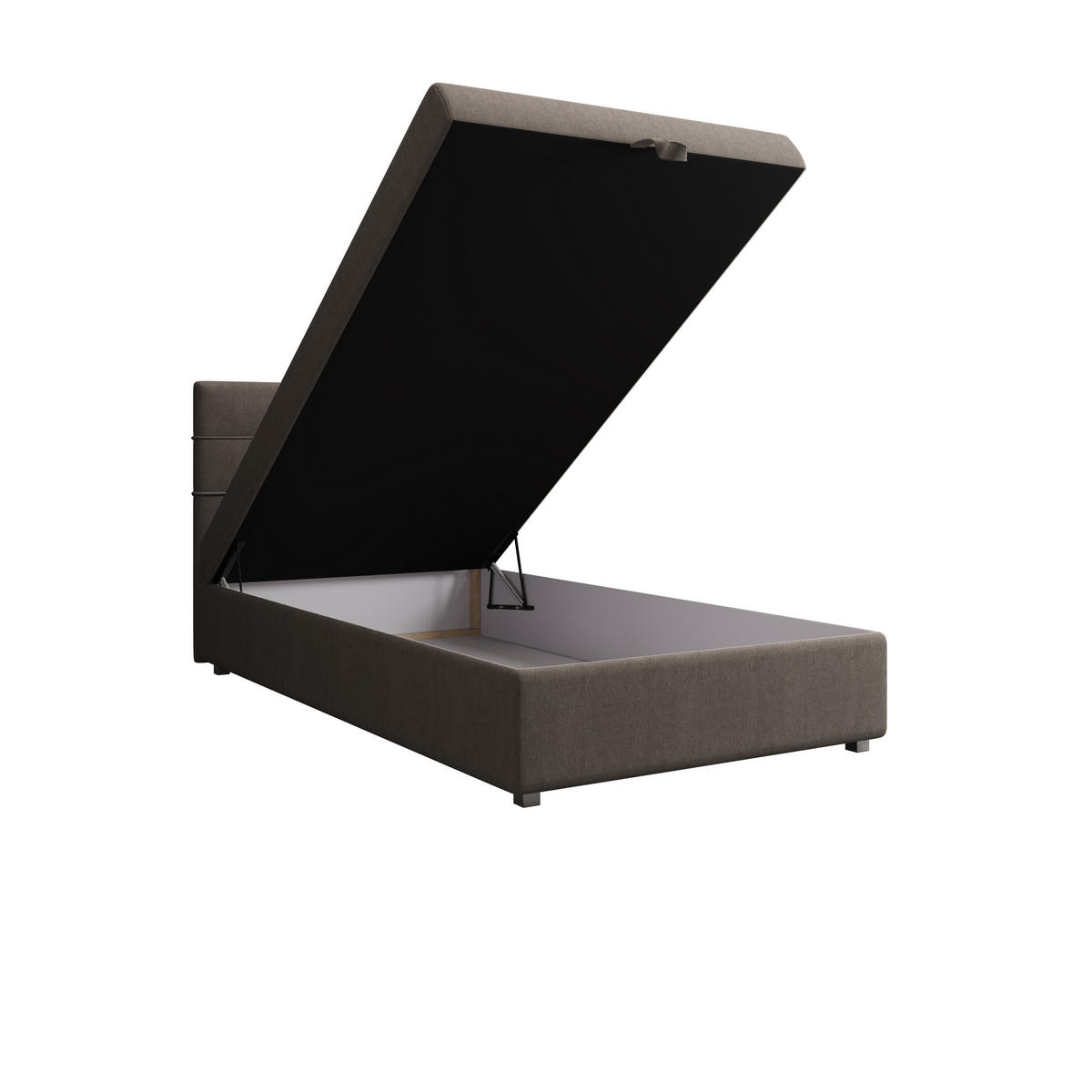 BOXBETT FADO 1 90x200, mit Matratze H3 und Topper, Cosmic 03 - Braun, Holz/Kunststoff (90/200cm) - Bedante