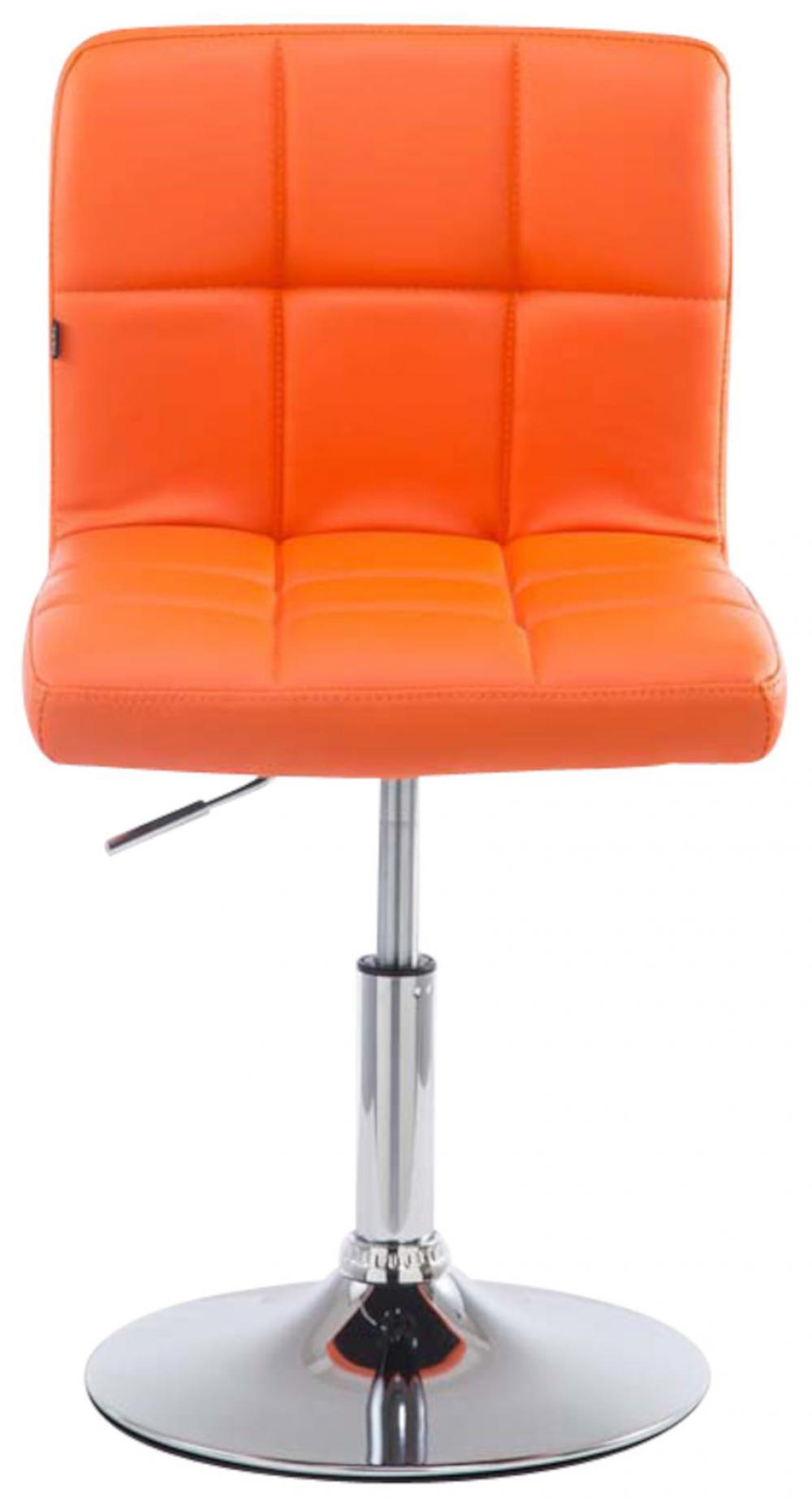 DREHSTUHL 4er Set Lederlook orange - Chromfarben/Orange, Textil/Metall (44/74/49cm) - CLP