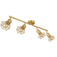 LED DECKENLEUCHTE Metall Gold 4-Flammig Gitter - Goldfarben, Metall (60/8/19.5cm) - Globo Lighting