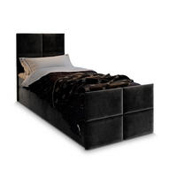 BOXBETT ARIEL 100 100x200 cm mit Matratze und Topper - Schwarz - Schwarz, Holz (100/200cm) - MASSENO