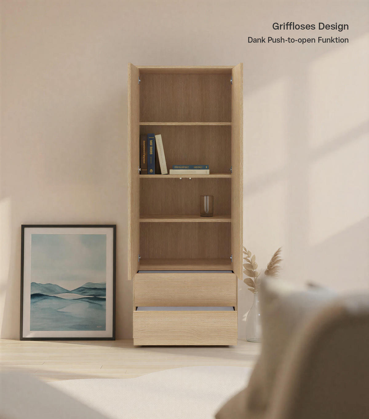 HOCHSCHRANK Der Aufrechte - Braun, Holzwerkstoff (70/188/36cm) - Mokebo