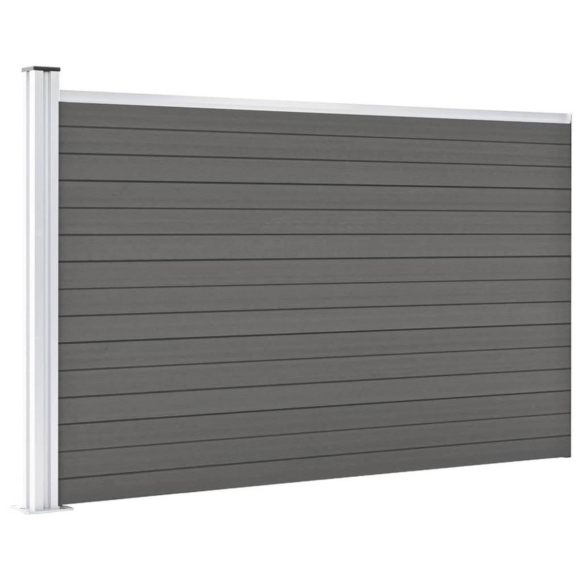 GARTENZAUN Wpc 175/105 Cm Grau - Grau, Holzwerkstoff (175/105cm) - vidaXL