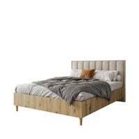 DOPPELBETT Luk I 160/200 cm ohne Matratze, Lattenrost, Bettkasten, artisan, beige - Beige/Eiche Artisan, Kunststoff (160/200cm) - Margaret Hadas24