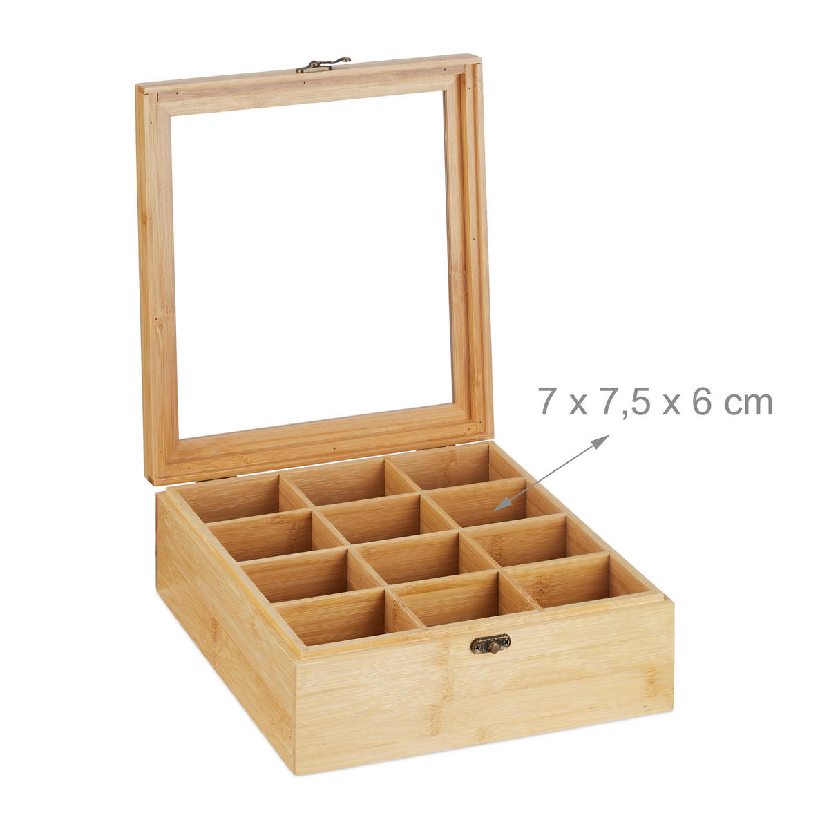 TEEBOX - Multicolor, Holz/Kunststoff (26.5/9.5/28.5cm) - Relaxdays