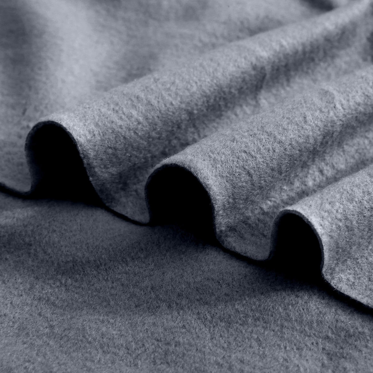 FLEECEDECKE WAVE 16er Set grau 120/160 cm Wellenrand Anti-Pilling - Grau, Textil (120/160cm) - wometo