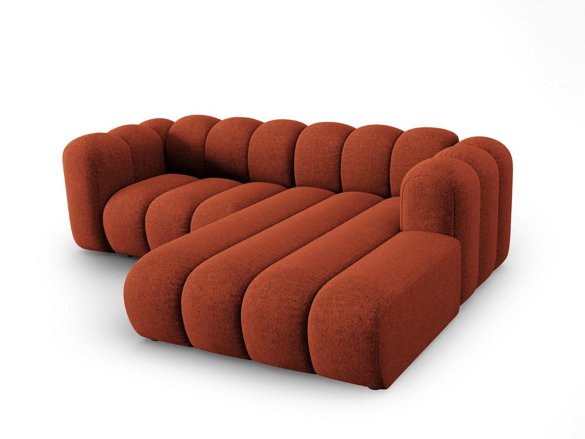 ECKSOFA modular rechts Lupine aus Chenille-Stoff terrakotta 3 Sitzplätze - Terra cotta, Textil (177/230cm) - Micadoni