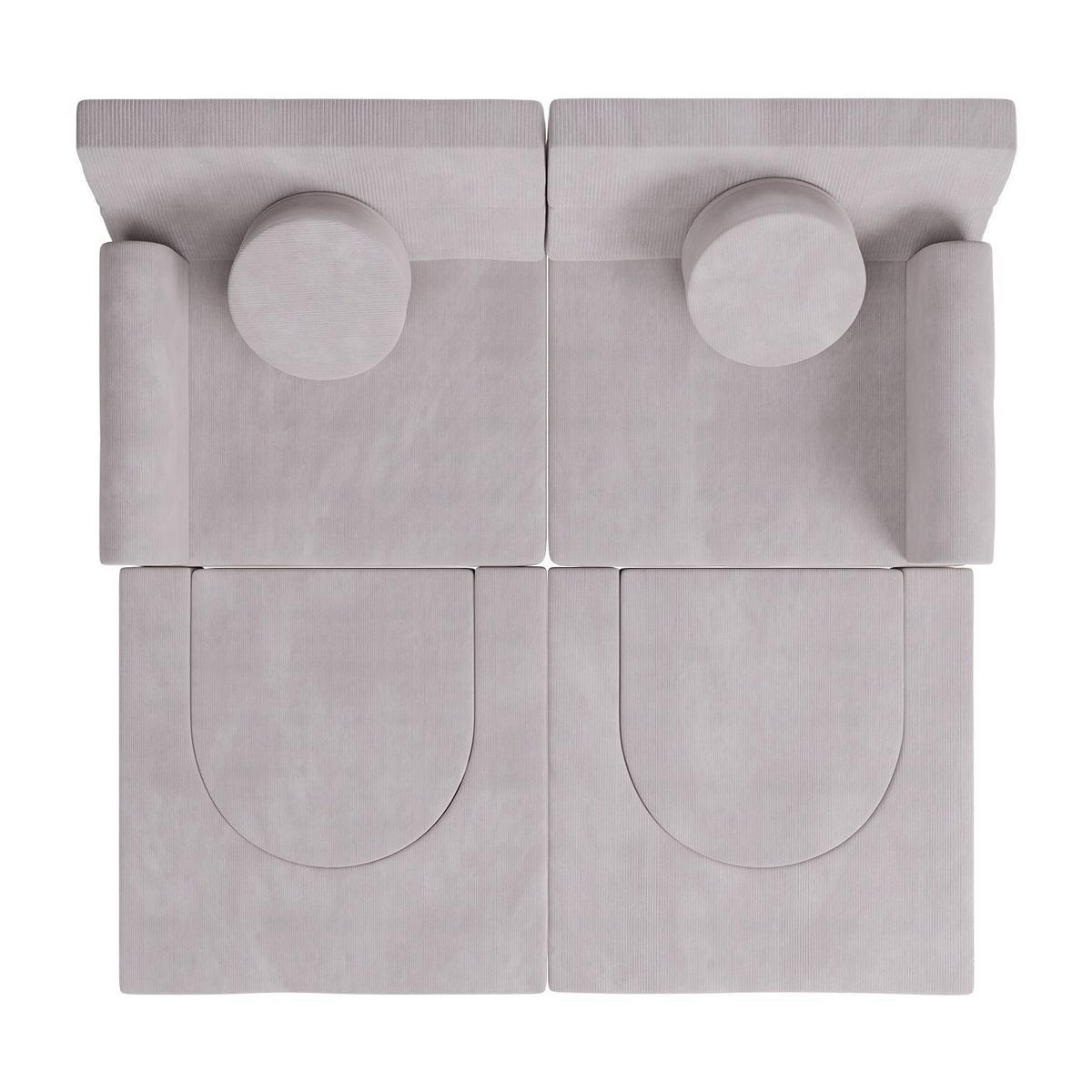 KINDERSOFA Kayo cord beige - Beige, Textil (150/50/75cm) - Juskys