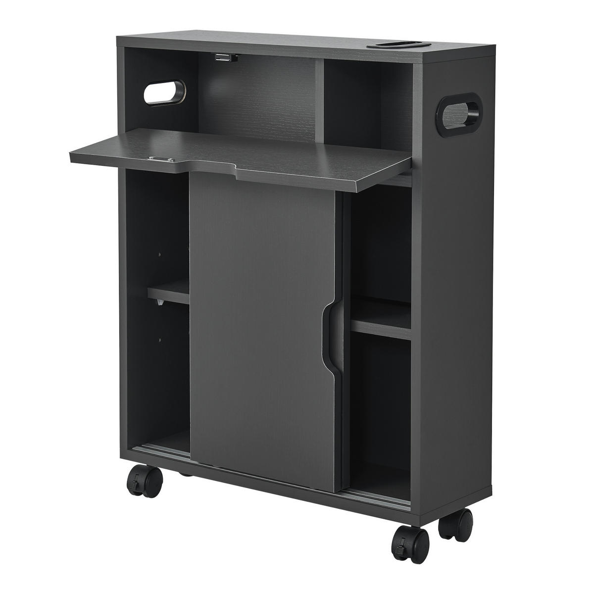 SEITENSCHRANK Kempele - Dunkelgrau, Holzwerkstoff (52/67/17cm) - [en.casa]