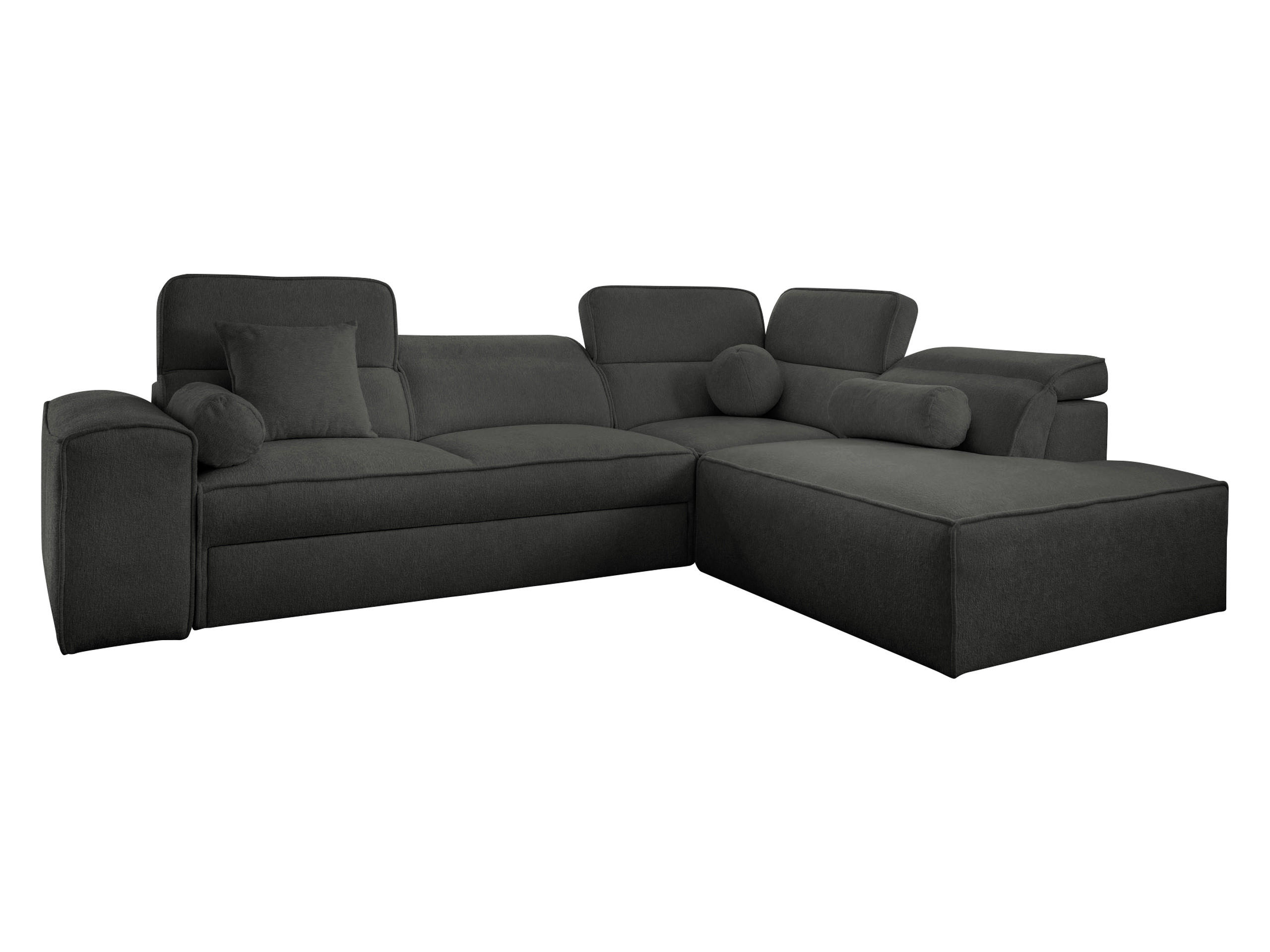 ECKSCHLAFSOFA Viveri VII, Seite: Rechts - Anthrazit, Holz/Textil (276/214cm) - MIRJAN24