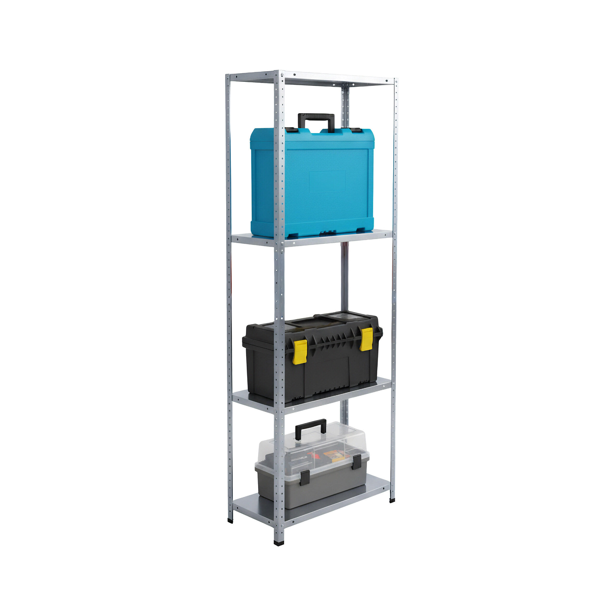 LAGERREGAL - Silberfarben, Kunststoff/Metall (60/180/40cm) - Relaxdays