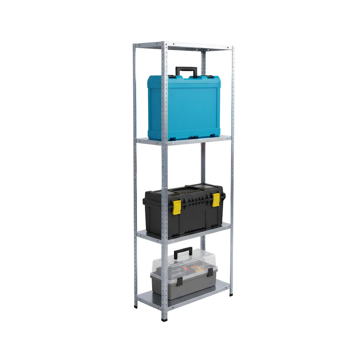 LAGERREGAL - Silberfarben, Kunststoff/Metall (60/180/40cm) - Relaxdays