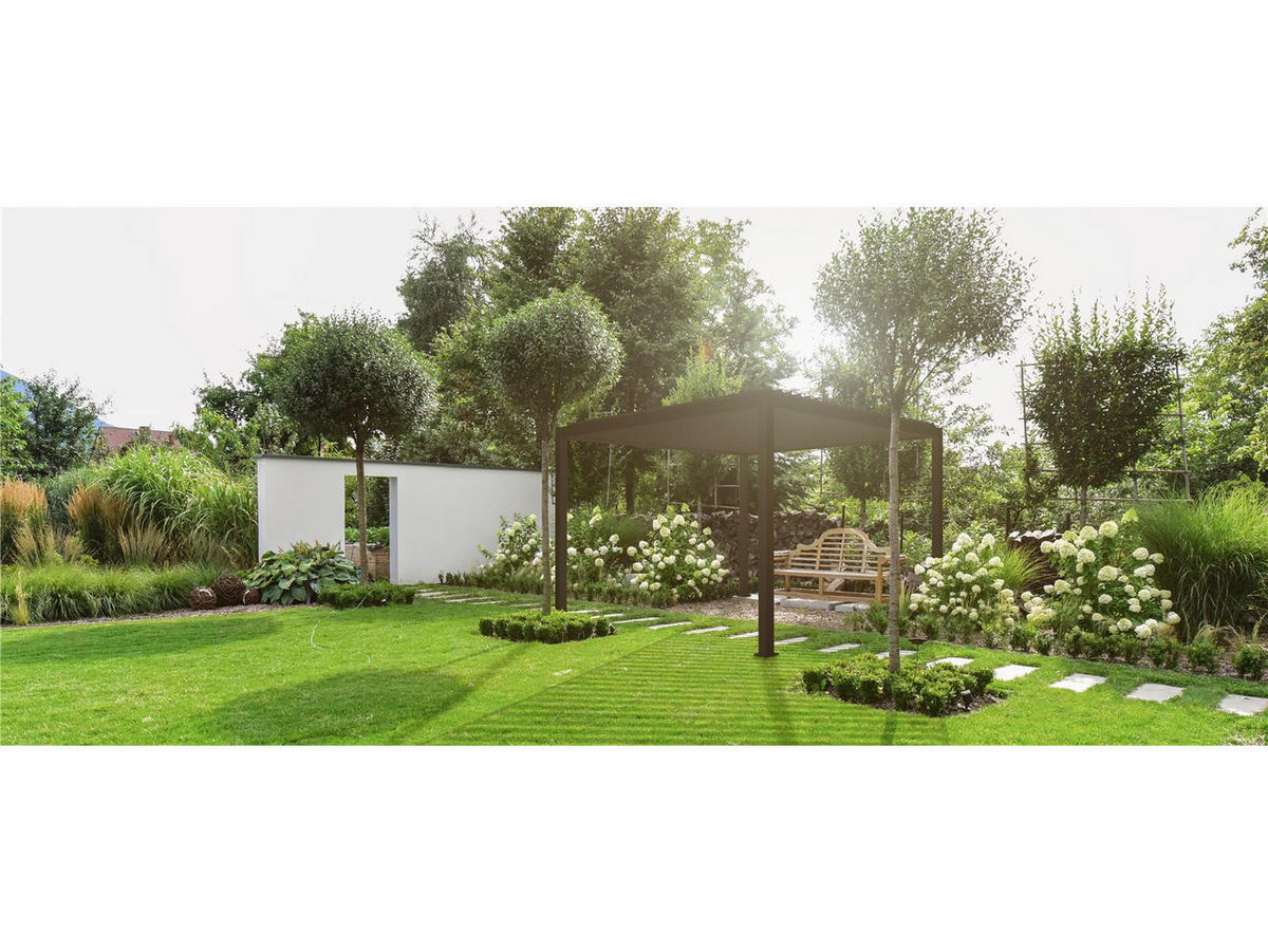 LAMELLENDACH-PERGOLA Mirador Deluxe 3x3,6 m Anthrazit Aluminium - Grau, Kunststoff (360/250/300cm) - Green Spirit