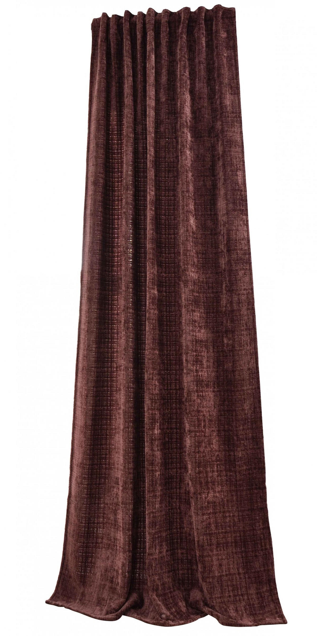 VORHANG Chenille Riga 245x140 cm Himbeere - Weinrot, Textil (140/245cm) - Gardinenbox