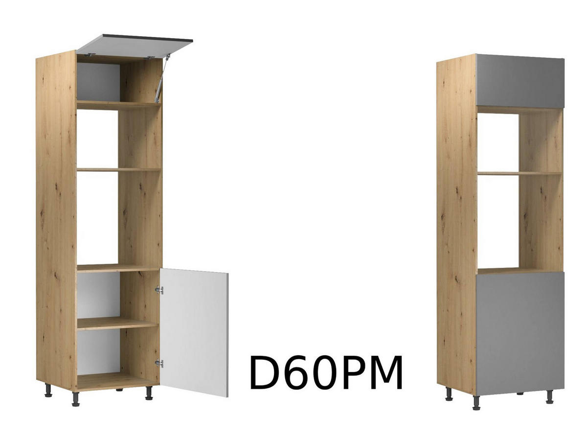 KÜCHENZEILE 340 - Langen KL1-M340 in Beige/Artisan Eiche - Beige/Schwarz, Holz (340/212/58cm)