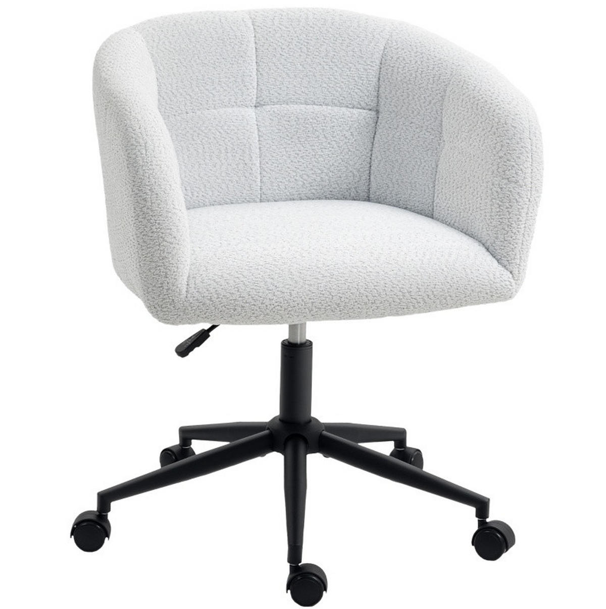 STUHL 65/59/75-85 cm, gepolstert, Drehstuhl mit Samt-Leinen-Bezug, Creme - Creme, Kunststoff (59/85/65cm) - Redom