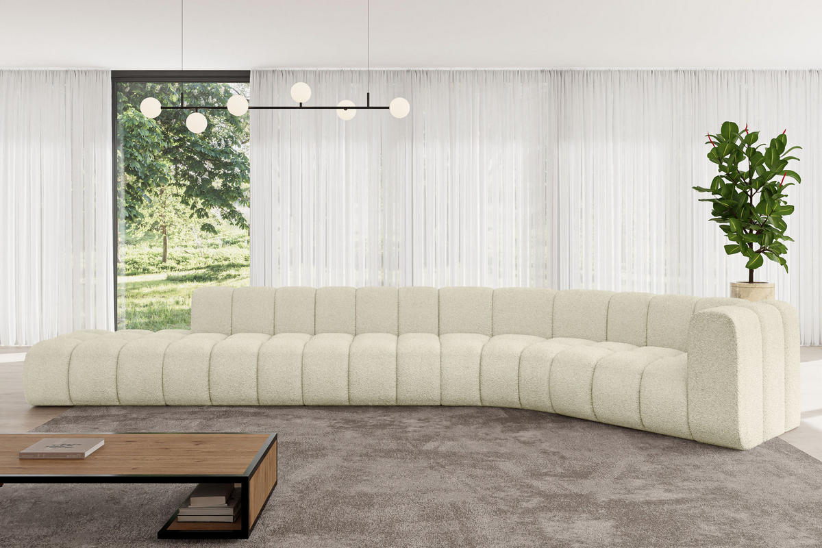 ECKSOFA modulares Sofa Tilmo-L2 - 490x194x70 cm Beige - Beige, Holzwerkstoff/Textil (490/194cm) - ALTDECOR