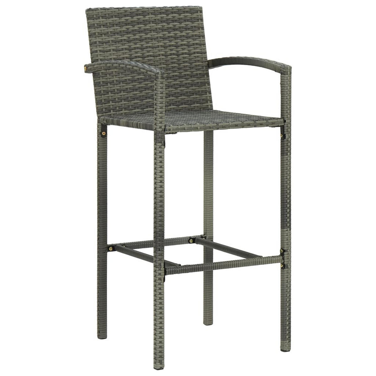 BARHOCKER 4er set Grau Poly Rattan - Grau, Kunststoff (56/118/52cm) - vidaXL