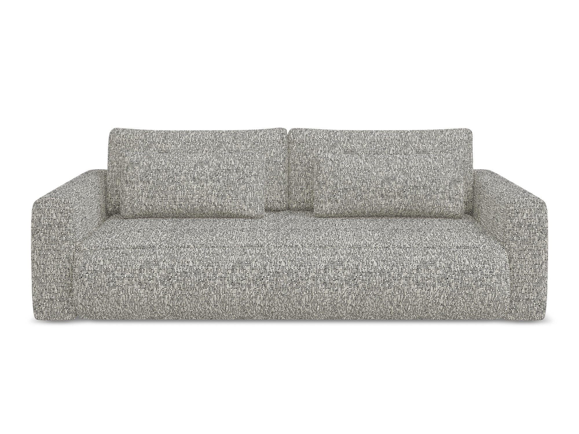 3-SITZER SOFA mit Schlaffunktion Strukturstoff Stoff Beige - Beige/Schwarz, Kunststoff/Textil (238/82/105cm) - Makamii