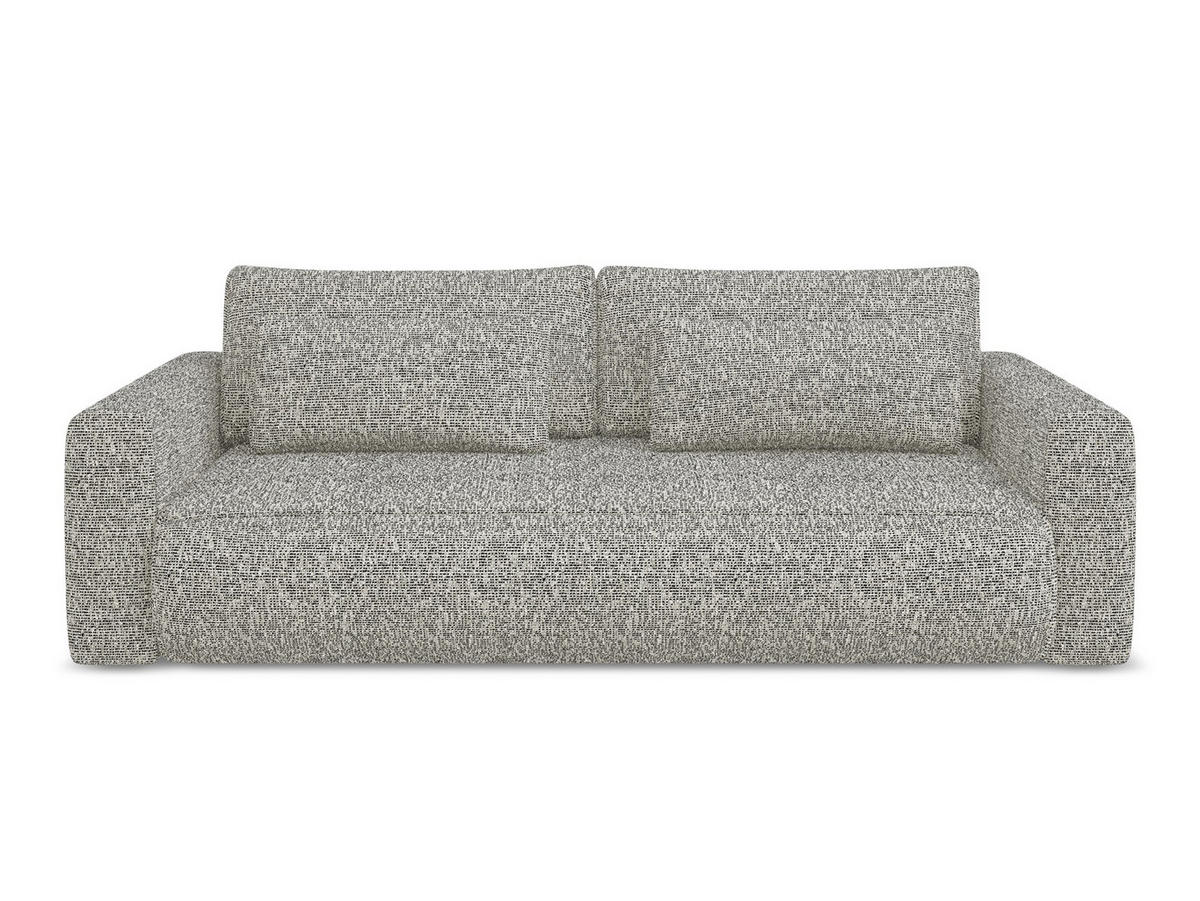 3-SITZER SOFA mit Schlaffunktion Strukturstoff Stoff Beige - Beige/Schwarz, Kunststoff/Textil (238/82/105cm) - Makamii