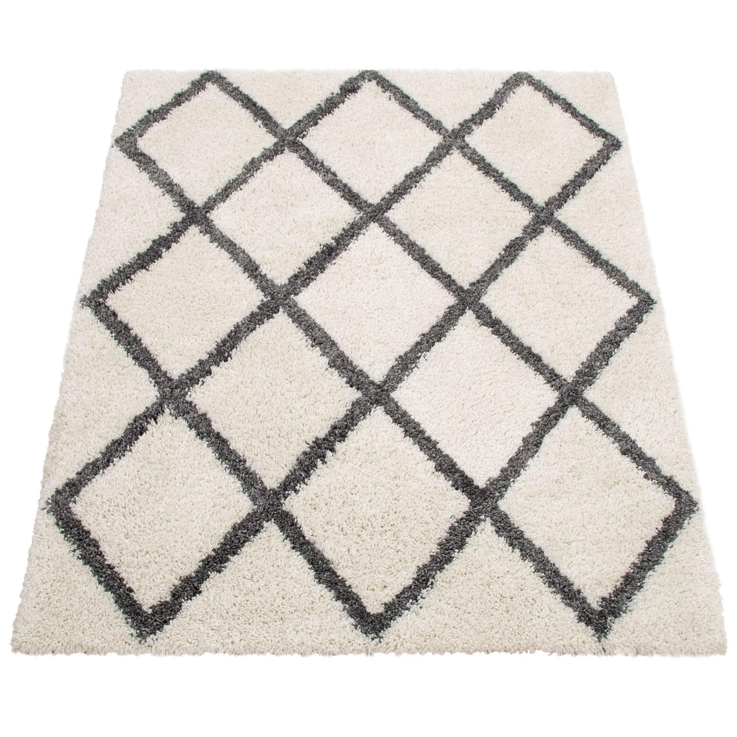 HOCHFLORTEPPICH 60/100 cm Arezzo 681 - Weiß, Textil (60/100cm) - Paco Home