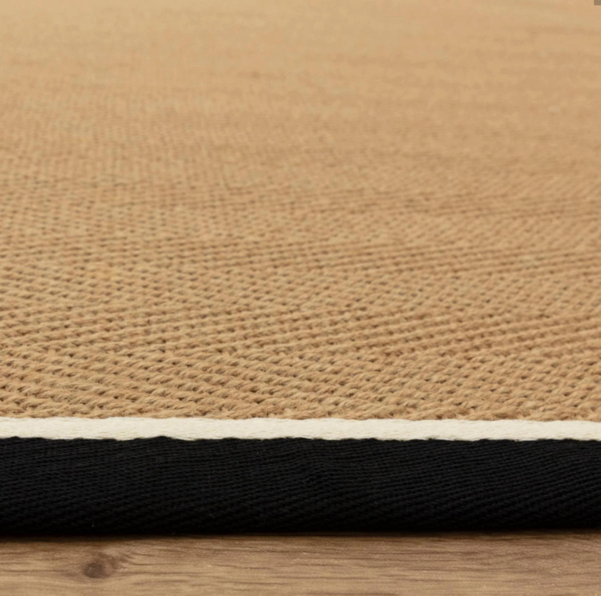 TEPPICH modern Wohn-/Schlafzimmer Naturfaser DORO Schwarz 40x120 cm - Schwarz, Naturmaterialien (40/120cm) - Novatrend