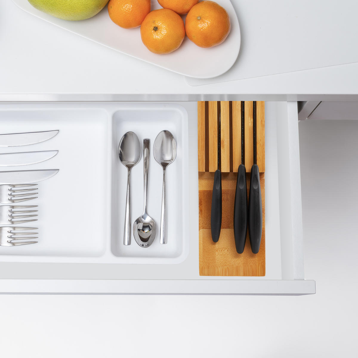 MESSERORGANIZER - Hellbraun, Holz (11/3.5/39cm) - Relaxdays