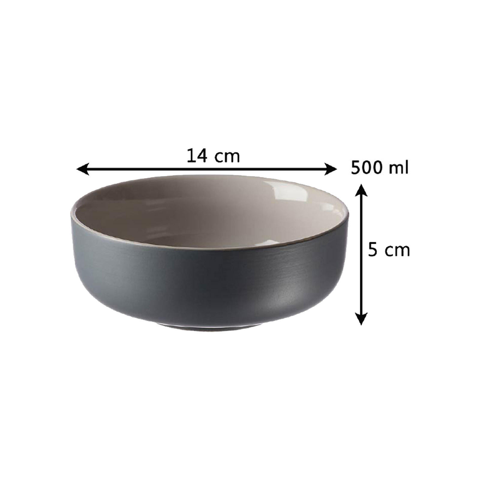 MÜSLISCHALEN Jasper Grau ø 14.0 cm 6er Set - Grau, Keramik (14cm) - Ritzenhoff Breker