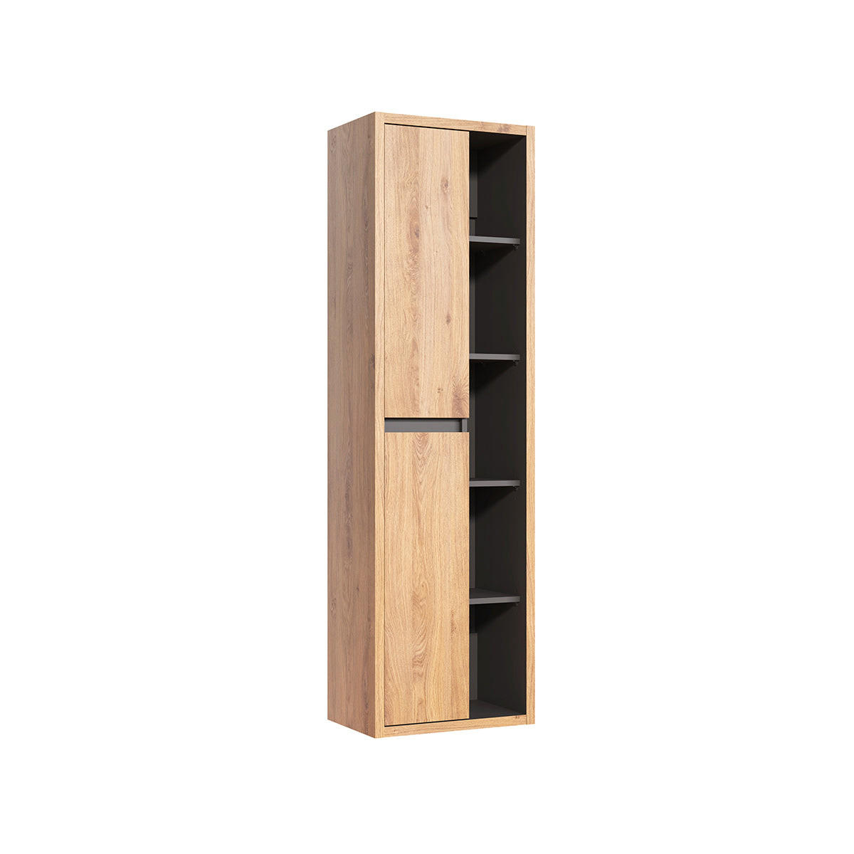 VISEĆI ORMARIĆ Rigel Drvo i antracit - smeđa, drvni materijal (50/170/33cm) - Petits-meubles