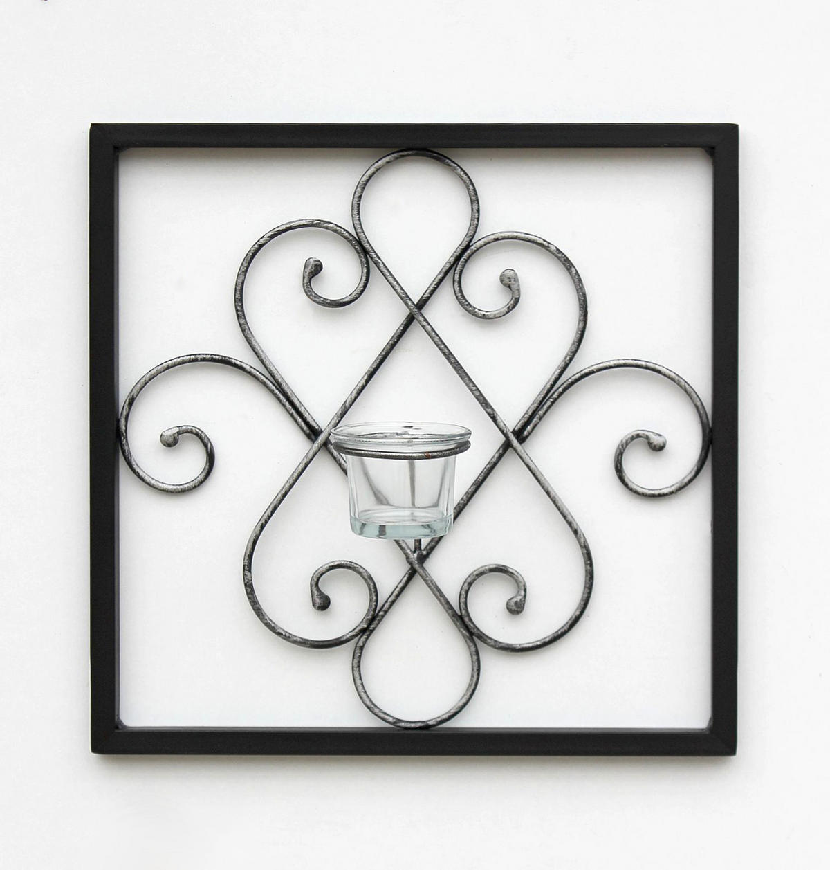 WANDTEELICHTHALTER Arabika Metall Schwarz 31 cm - Schwarz, Metall (1cm) - DanDiBo