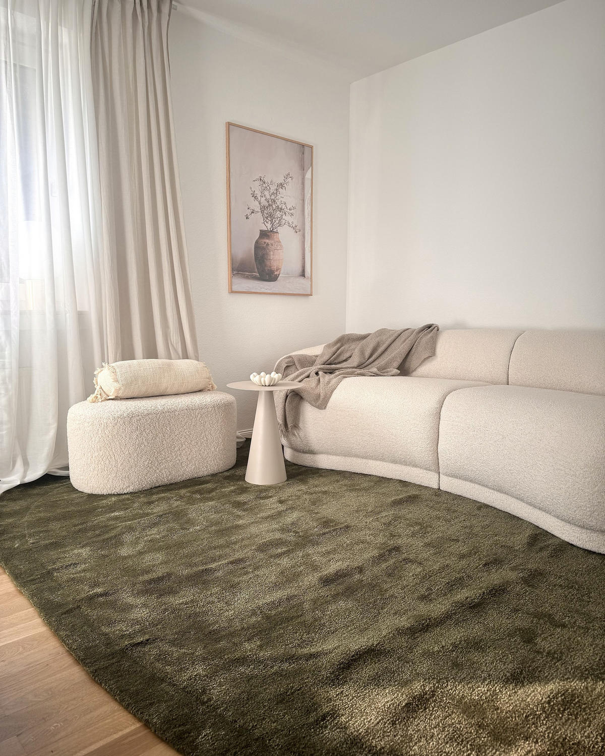 TEPPICH Olivgrün 200/300 cm Viskose Mitha - Grün, Textil (200/300cm) - Beliani
