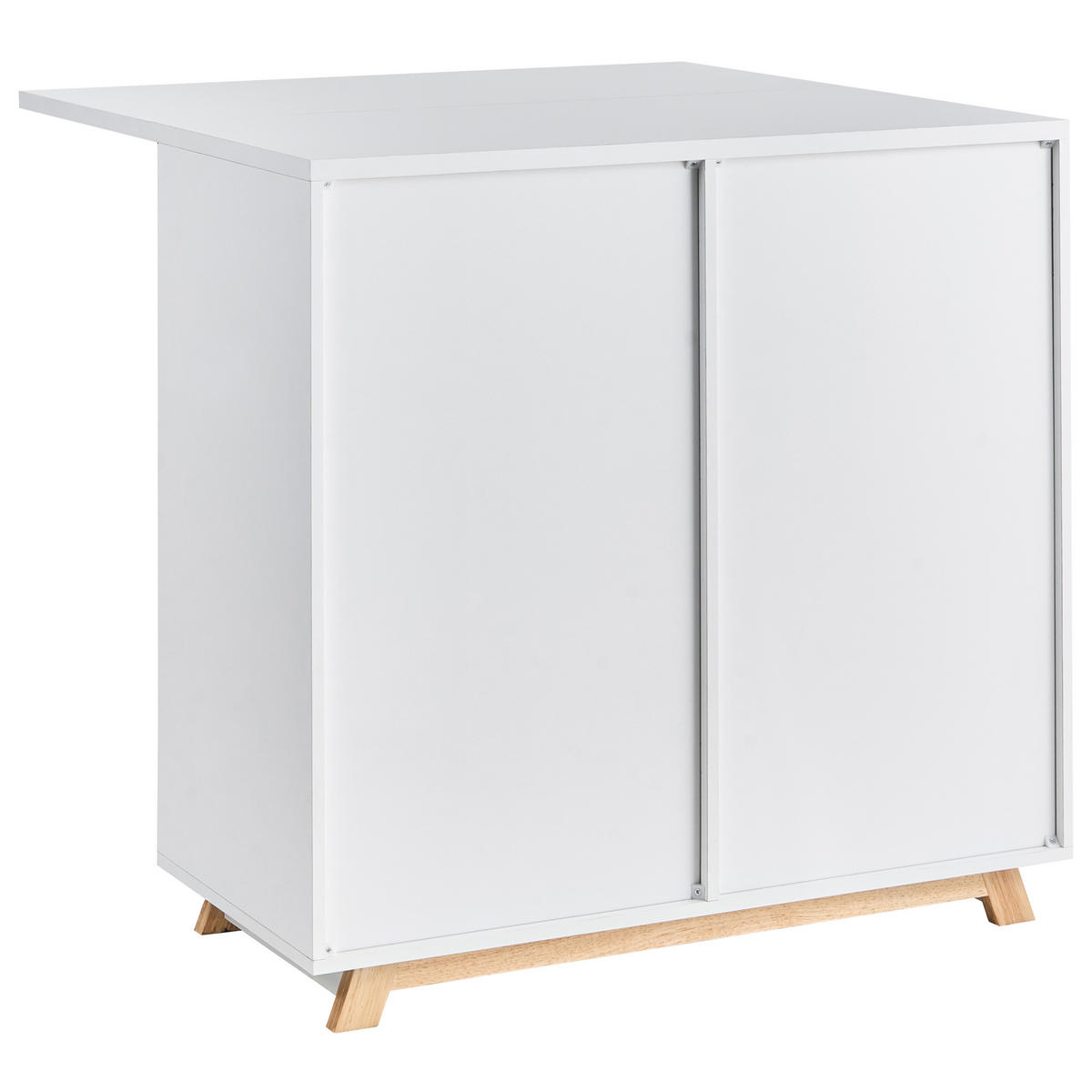 SEKRETÄR 80/40/80 cm klappbar Weiß Flomot - Hellbraun/Weiß, Holzwerkstoff (40/80/74cm) - Beliani