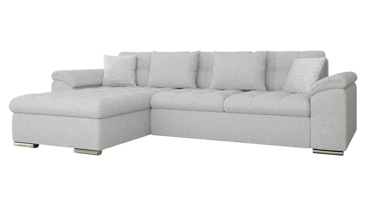 ECKSOFA Diana Premium, Seite: Links - Silberfarben, Holz/Textil (280/160cm) - MIRJAN24