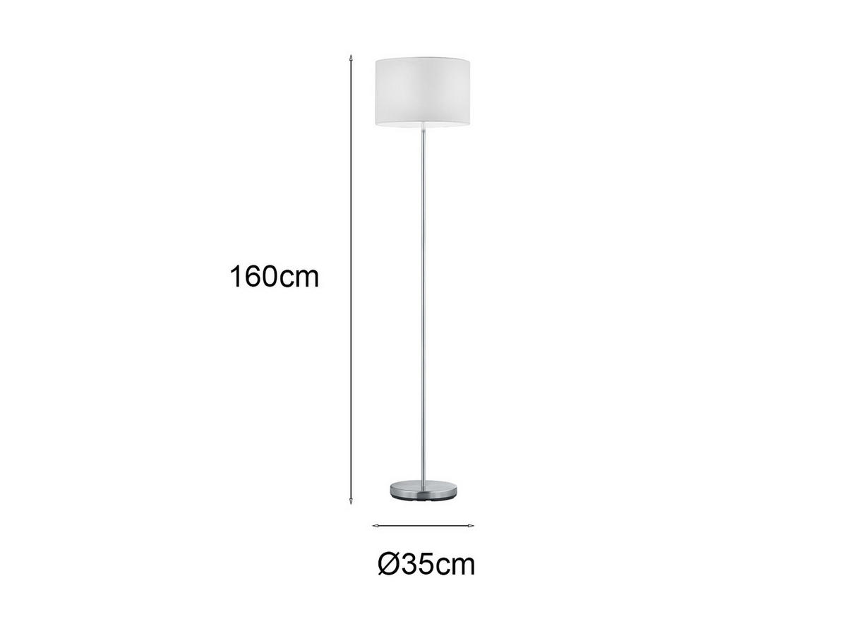 LED-STEHLAMPE Höhe 160cm, dimmbar, Lampenschirm Stoff Weiß - Weiß, Textil (35/35/160cm) - meineWunschleuchte