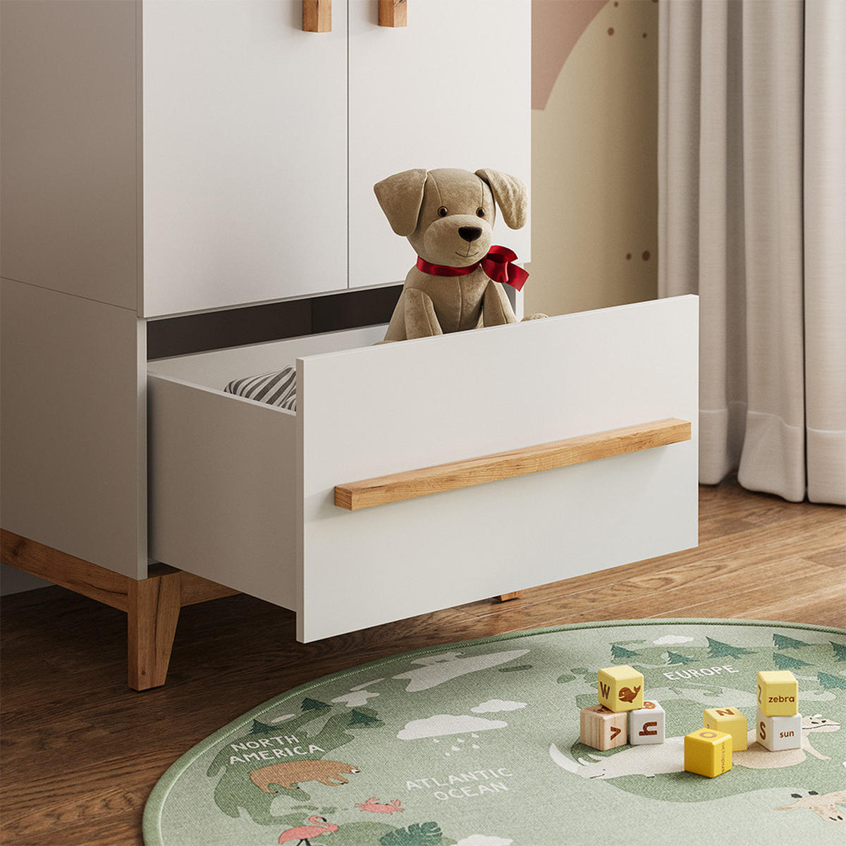 KINDERKLEIDERSCHRANK Malia Weiß/Artisan 70 x 186.8 cm - Weiß, Holzwerkstoff (70/186.8/53.4cm) - VitaliSpa