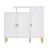 SIDEBOARD mit 3 Türen und 1 Schublade goldenen Akzenten - Weiß, Holzwerkstoff (120/92/35cm) - Urban Meuble