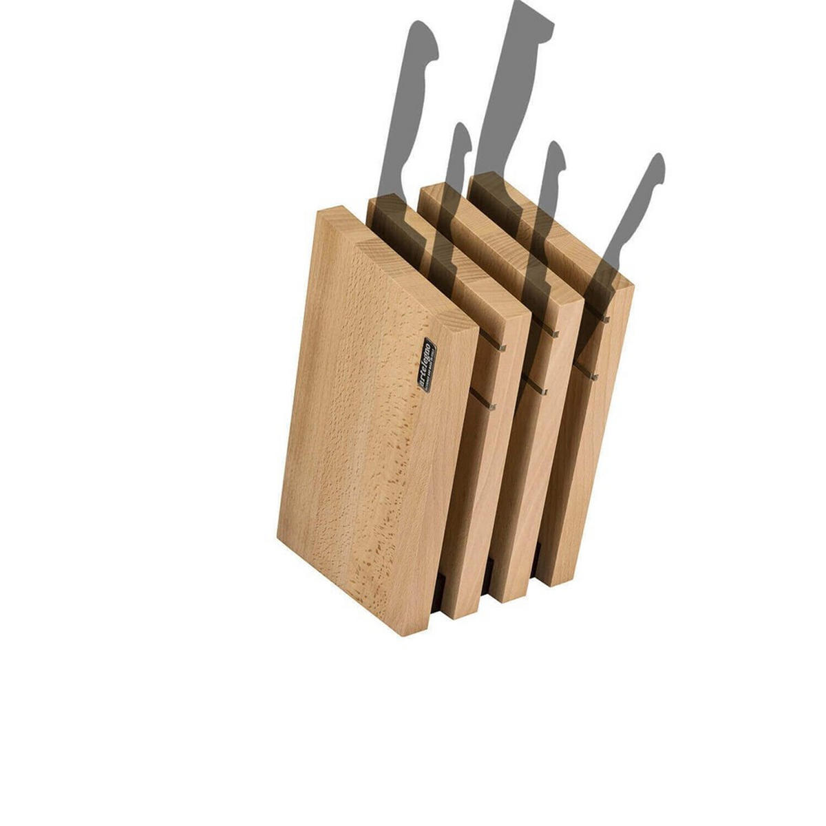 MESSERBLOCK Beige 15/14.4/15 cm AL77 - Beige, Holz (14.4/15/15cm) - ArteLegno