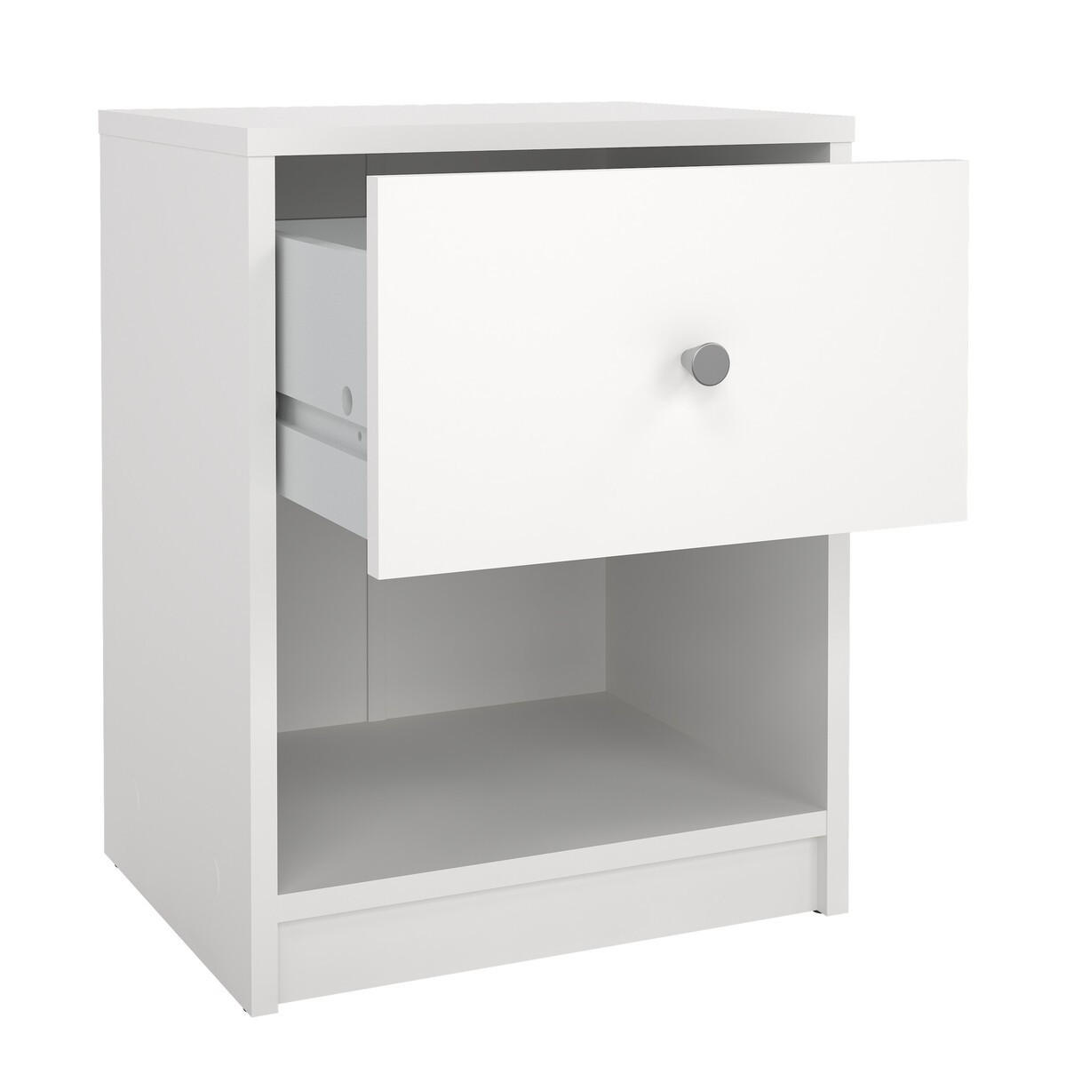 50. NACHTTISCH mit 1 Schublade und 1 Fach lise 37,9/30,1/48,4 cm - Weiß, Holzwerkstoff (30.1/48.4/37.9cm) - Calicosy