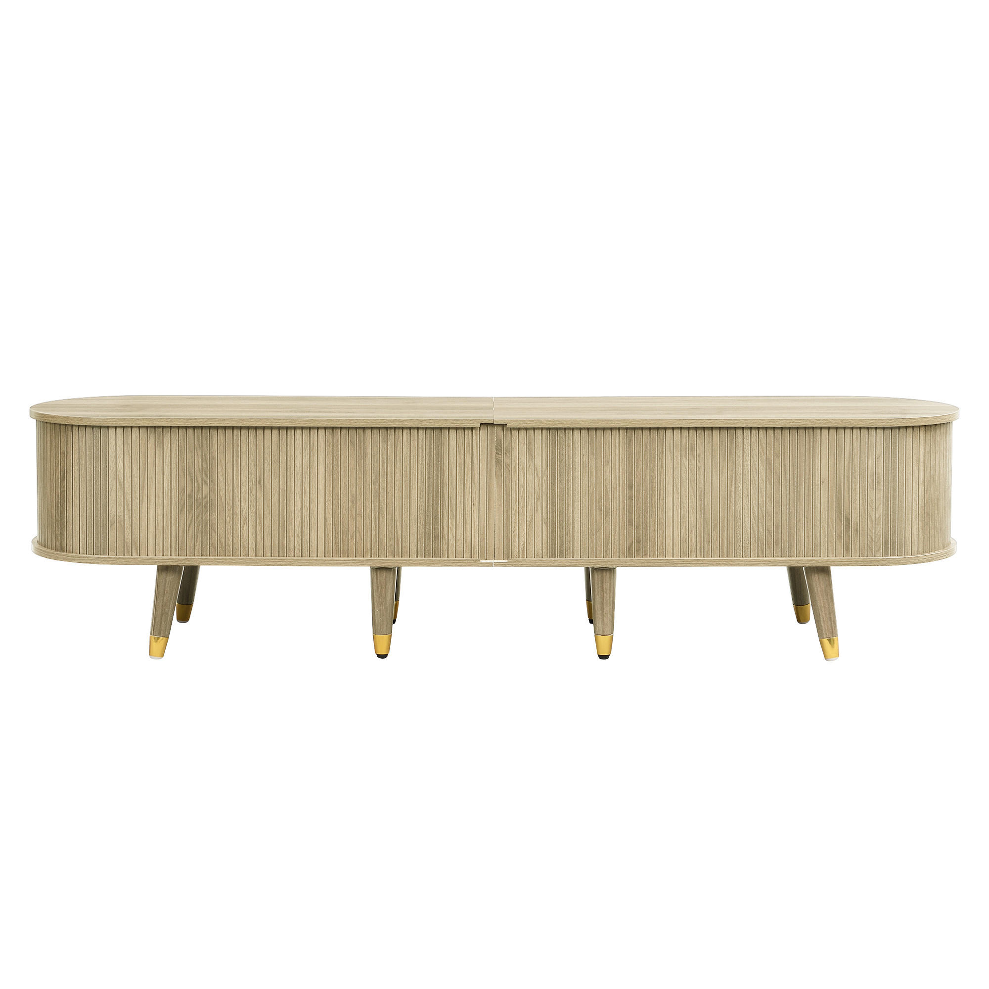 TV-ELEMENT175X38X45CM mit SchiebetürenLowboard Eichenholzfarbe Landhausstil - Naturfarben, Holz (45.72/17.15/118cm) - Raelunyi