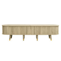 TV-ELEMENT175X38X45CM mit SchiebetürenLowboard Eichenholzfarbe Landhausstil - Naturfarben, Holz (45.72/17.15/118cm) - Raelunyi