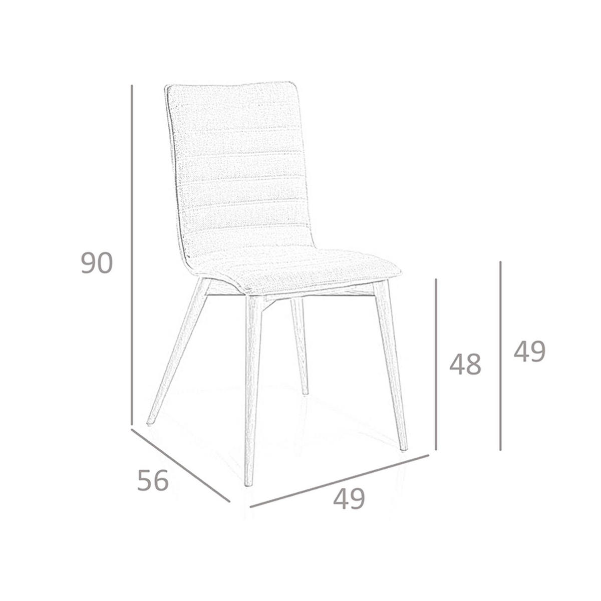 STUHL aus grauem Stoff - Nussbaumfarben/Walnussfarben, Holz/Textil (49/90/56cm) - ANGEL CERDA