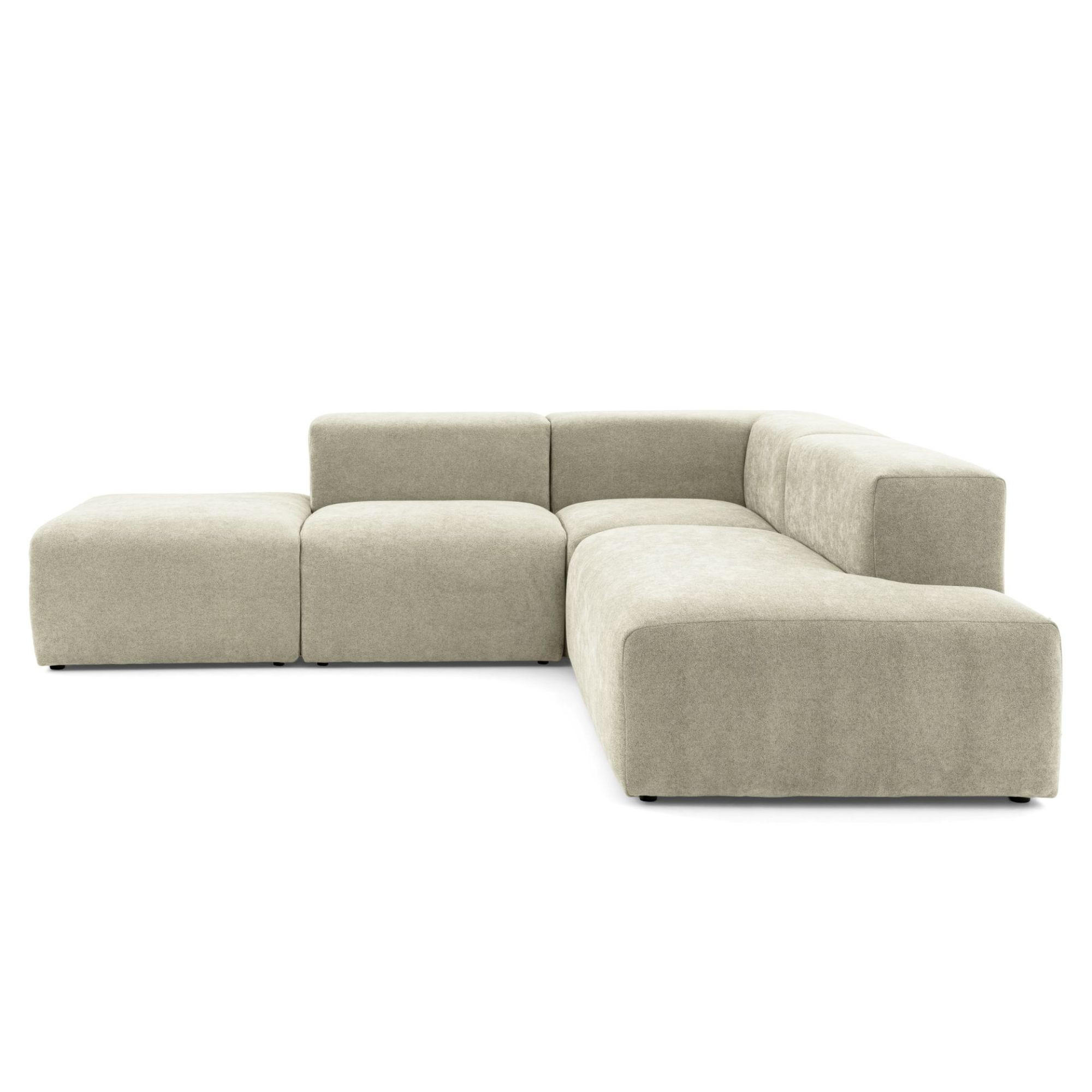 4-SITZER modulares Ecksofa HEAVEN SET 3 Rechts, Breite 270 cm Webstoff Olivgrün - Schwarz/Olivgrün, Holz/Kunststoff (270/245cm) - Muffo
