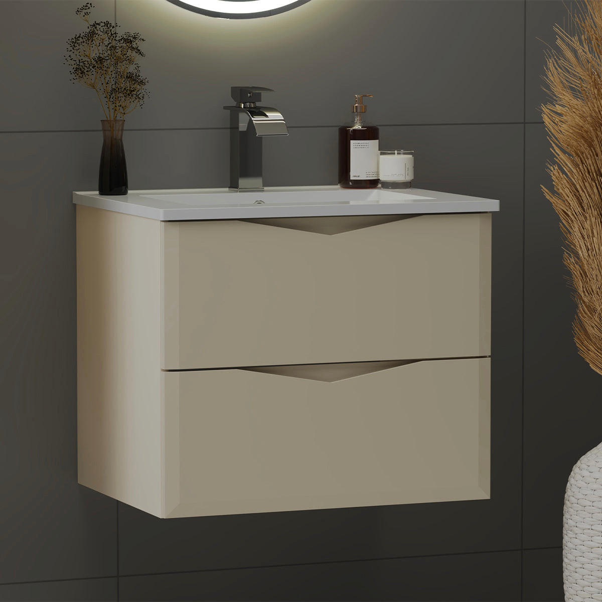 WASCHTISCH 60cm Ellie Kaschmir - Beige, Holzwerkstoff (60/50/45.8cm) - Petits-meubles