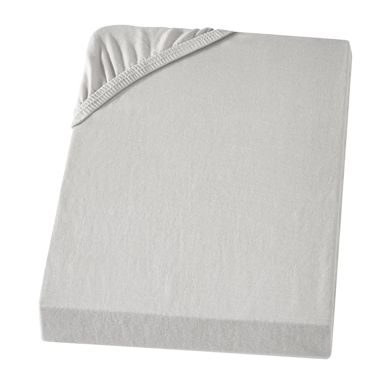 SPANNBETTLAKEN-BOXSPRINGBETT 140x200 - 160x200 Jersey Spannbetttuch 100% Baumwolle, Bettlaken Uni Hellgrau - Hellgrau, Textil (140/200cm) - Carpe Sonno