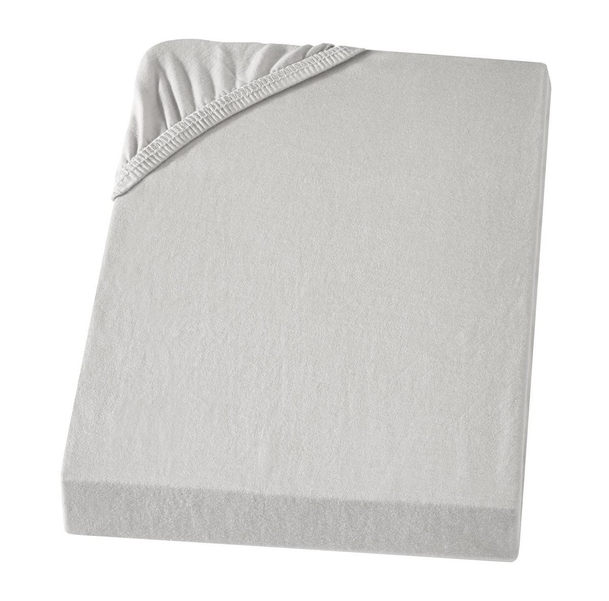 SPANNBETTLAKEN-BOXSPRINGBETT 140x200 - 160x200 Jersey Spannbetttuch 100% Baumwolle, Bettlaken Uni Hellgrau - Hellgrau, Textil (140/200cm) - Carpe Sonno