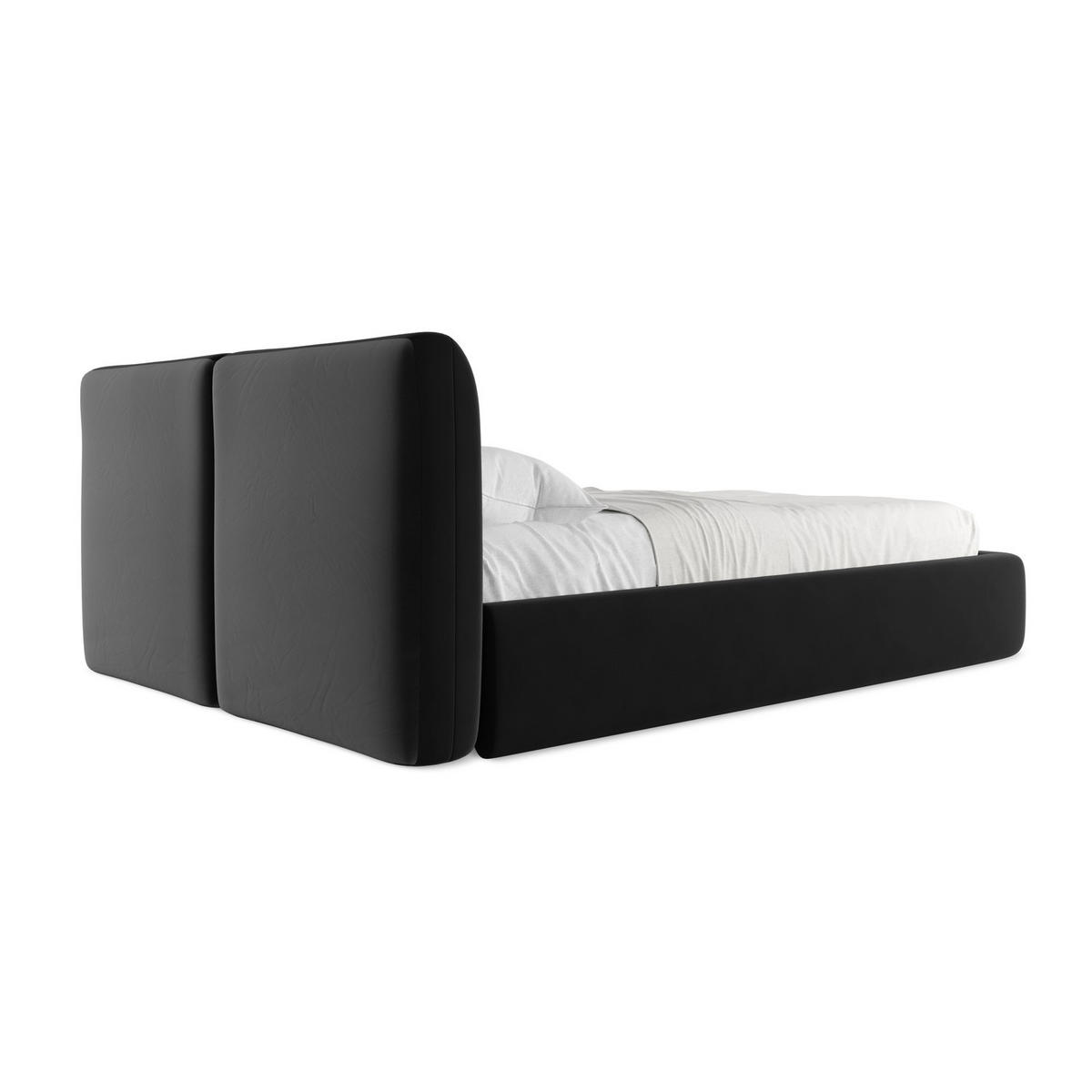 POLSTERBETT mit Bettkasten und Lattenrost 160x228 Schwarz - Schwarz, Kunststoff/Textil (140/200cm) - LaMiaSofa