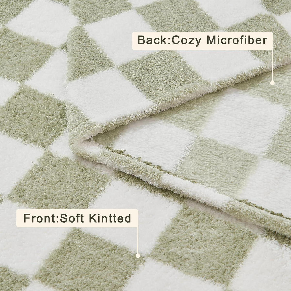 KUSCHELDECKE kariert 150 x 200 cm Salbei Grün - Multicolor, Textil (150/200cm)