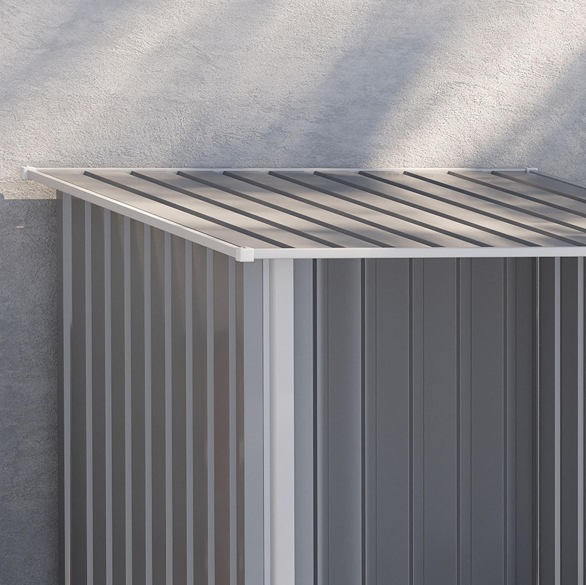 GARTENSCHRANK aus Stahl 100x103x160cm Grau mit abschließbarer Tür - Grau, Metall (100/160/103cm) - Modfu
