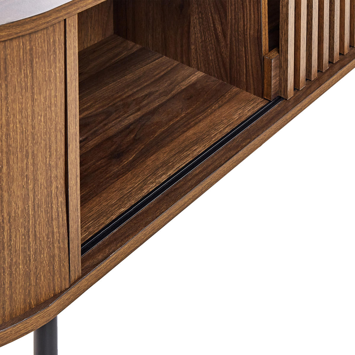 TV-MÖBEL Braun/Schwarz Taroon - Schwarz/Braun, Holzwerkstoff (180/50/40cm) - Beliani