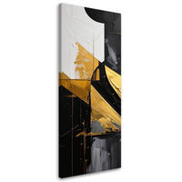 LEINWANDBILD 3D und geometrisch 30x90cm - Goldfarben, Textil (30/90cm) - Feeby